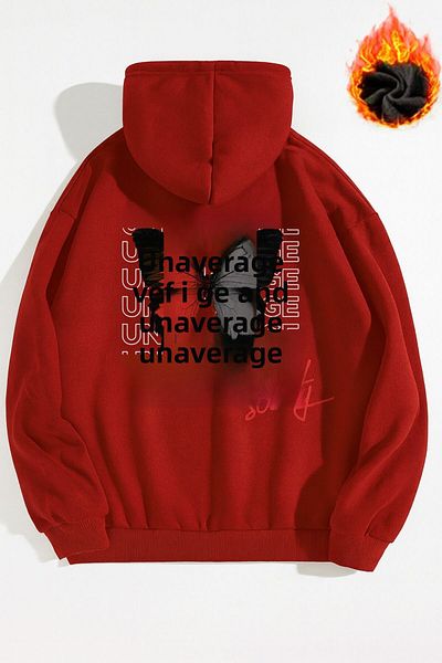 CLASSY.MODA Oversize Hooded Sweatshirt – Butterfly and Text Printed