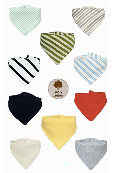 Lumos Trade Baby 100% Cotton Double Layer Colorful Striped and Plain Scarf Fo...