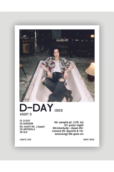 fırsatlar diyarı Poster de perete AGUST D D-Day K-pop - Decor de perete - Hâr...