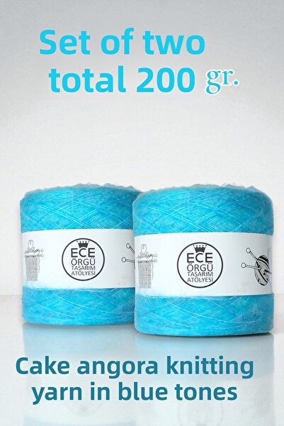 Ece Örgü Tasarım Atölyesi Fir de tricotat din angora în tonuri de albastru (2...