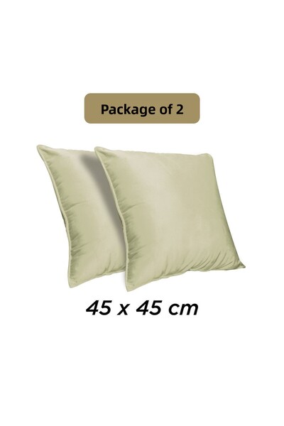 In House 2 Pieces Velvet Decorative Cushion Set Solid Design - 45x45 Cm