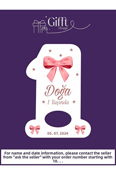 giftshoppi Ribbon, Bow Themed 1 Number to Open Newborn Birthday Magnet Gifts ...