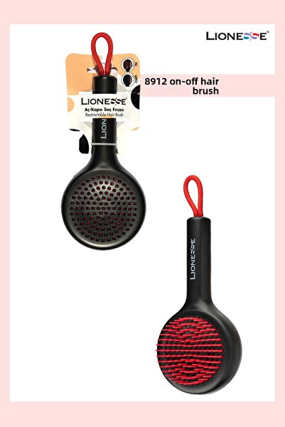 Lionesse فرشاة شعر ذاتية التنظيف من أش-كاب 8912 باللون الأسود |   سهل التنظيف...