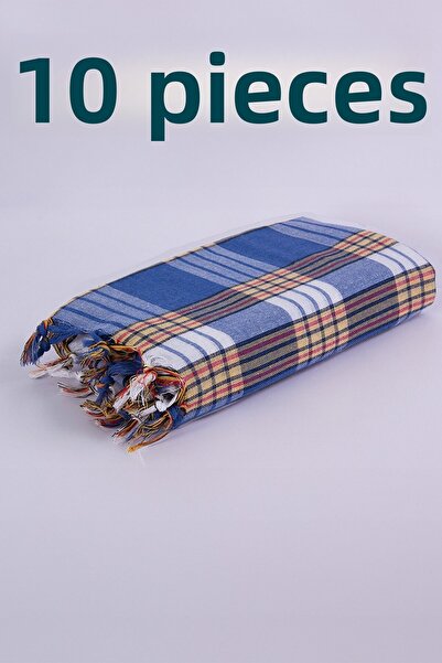 Homedius بسطimala حمام أزرق قطن 100% 10 قطع - 80 × 160 سم