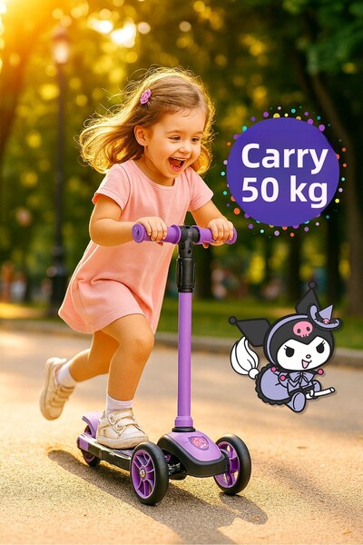 TOYFEST Kuromi Figured 3 Wheel Children's Scooter - Carries 50 kg