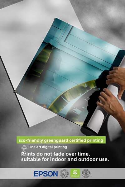 Postifull Black Framed Poster, Palm Tree, Photo, Blue Color Poster, 2025 Summer Selection, No:109580