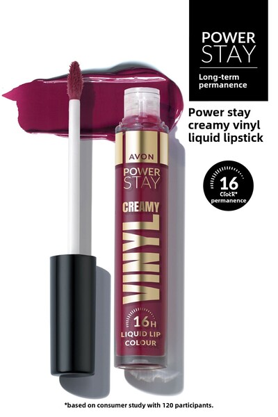 AVON Power Stay Creamy Vinyl Liquid Lipstick - in Charge Mauve