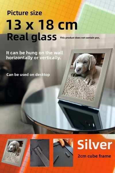 CreaWitch 13X18 cm Photo Picture Frame - 20mm Glass with Stand and Wall Hanging Horizontal-Vertical