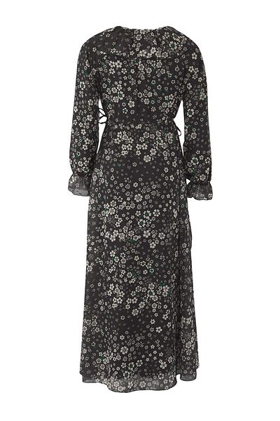 Trendyol Modest Black Lined Floral Woven Chiffon Dress Tctaw26Eb00028