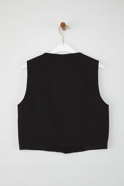 Trendyol Collection Tweed Vest with Black Accessories Buttons Twoaw26Ye00019