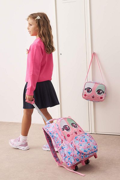 TRENDYOL SHOES Set de 2 cutie de prânz izolată pentru copii, geantă pentru școală primară, cu răchită imprimată cu pisici TAKAW26OI00000