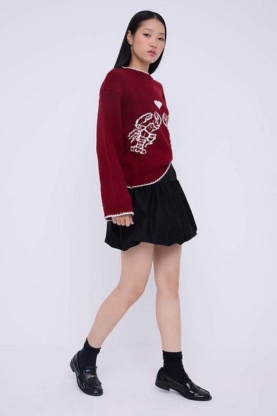 Trendyol Collection Red Soft Textured Patterned Knitwear Sweater Twoaw26Kz00150