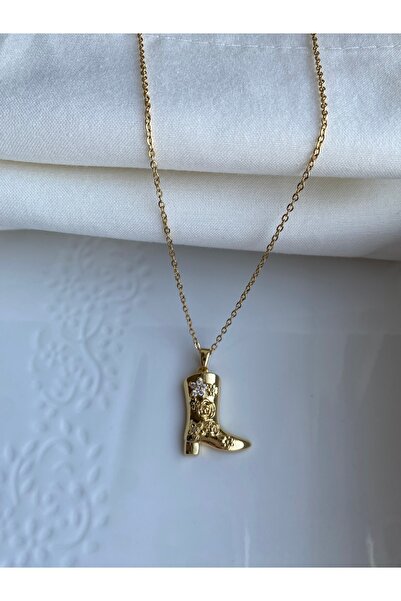 VELMORIA Kadın Paslanmaz Çelik Kovboy Çizme Figürlü kolye