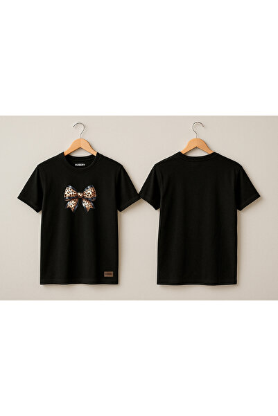 HUBERYWEAR Дамска тениска с широка кройка и принт с леопардова панделка – HUBERY