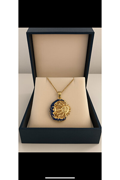 VELMORIA Çelik Kararmaz Ay Güneş Spiritüel Kadın Kolye