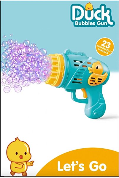 ZıpZıpBox Duck Çok Delikli Pilli Köpük Atan Tabanca Baloncuk Köpük Tabancası + 500 ml Baloncuk Sıvısı Likiti