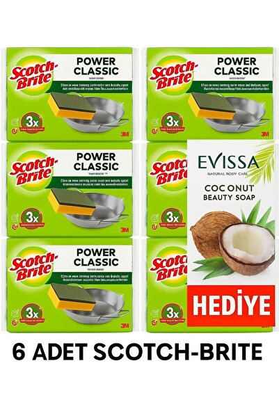 Scotch Brite Bulaşık Süngeri Yeşil 2'li Oluksuz X 6 Paket / 12 Sünger (Evissa...