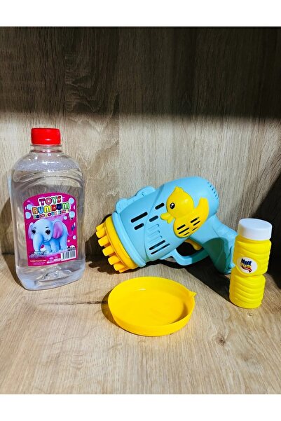 ZıpZıpBox Duck Çok Delikli Pilli Köpük Atan Tabanca Baloncuk Köpük Tabancası + 500 ml Baloncuk Sıvısı Likiti