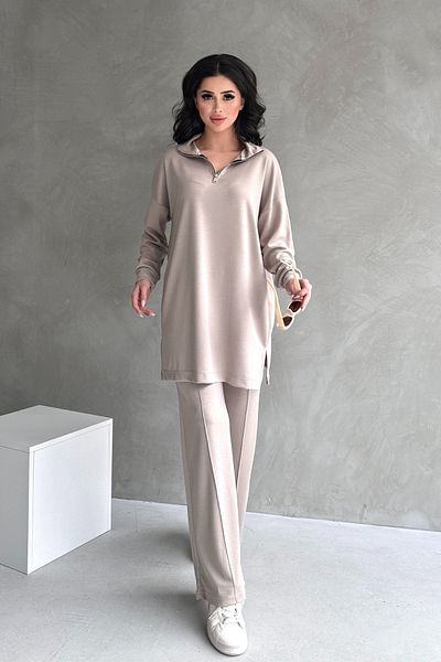 adba style Women's Modal Combed Cotton Oversize Metal Zipper Hijab Tunic Suit 4029