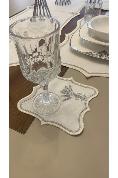 NB Neubella Home Nerina 21 Piece Luxury American Service Runner Presentation Embroidered Cover Set Carefree Dowry Linen for 10 People