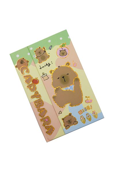 repro design Capybara Magnet Cover Notebook 22X15 cm 100 Sheets Cute Design Model 1