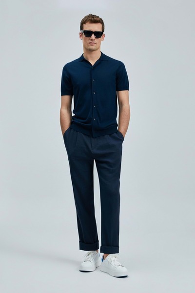 Lufian 111090132 Hector Чоловічий светр з модального волокна Чоловічий светр СИНІЙ