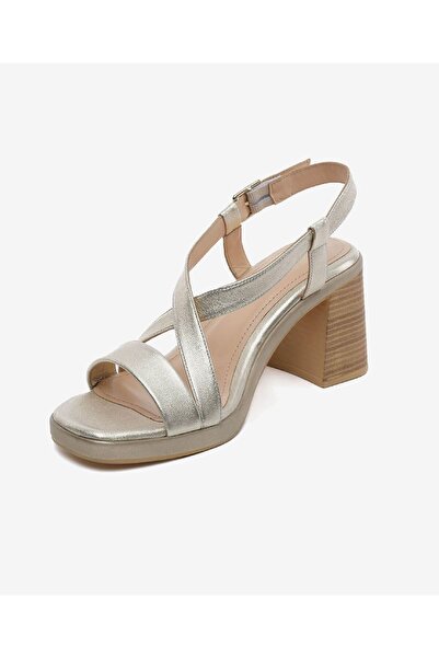 Greyder Kadın Altın Hakiki Deri Topuklu Sandalet 5Y2WS59247