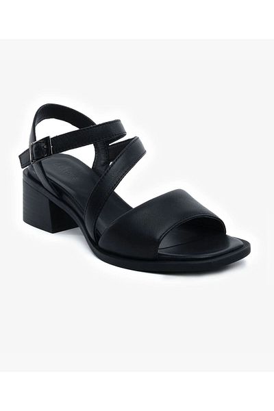Greyder Sandale cu toc din piele naturală neagră pentru femei 5Y2CS32480