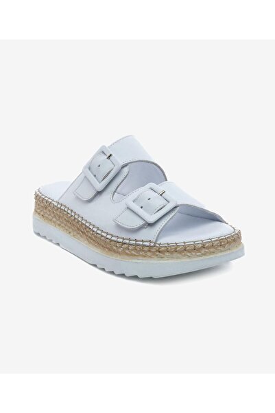 Greyder Kadın Beyaz Hakiki Deri Terlik 5Y2TT50757