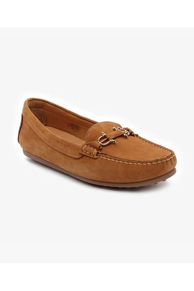 Greyder Women's Tan Nubuck Genuine Leather Loafer Shoes 5Y2Wa57725