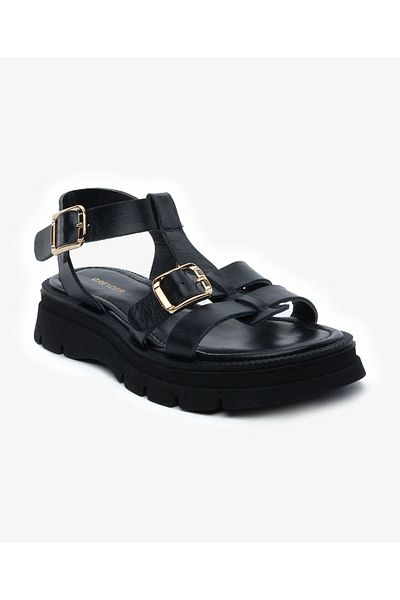 Greyder Sandale negre de damă din piele naturală 5Y2CS59031