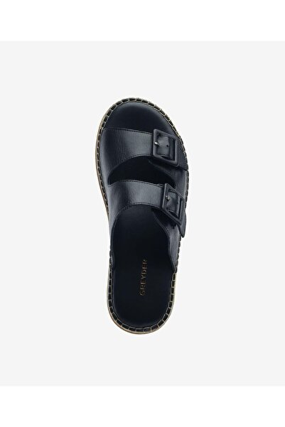 Greyder Kadın Siyah Hakiki Deri Terlik 5Y2TT50757
