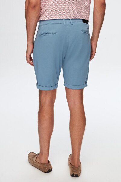 D'S Damat Bavlněné šortky Ds Damat Slim Fit Indigo s bočními kapsami