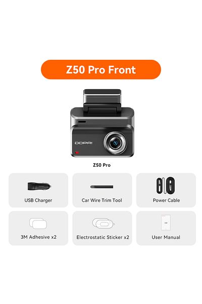 Choice None Z50 Pro Front 2025 New DDPAI Z50 Pro Dash Cam 4K Car DVR Night Vision 5GHz Wi-Fi GPS ADAS 24h