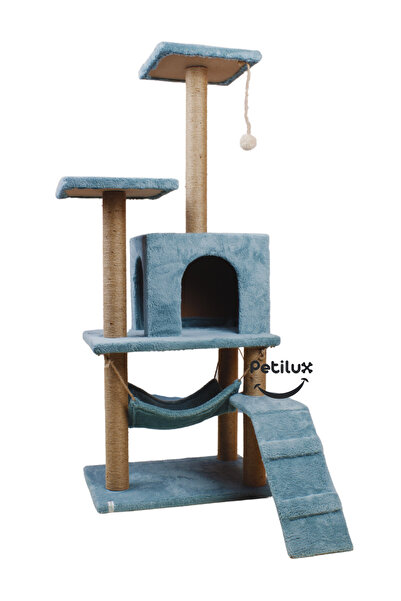 Petilux Multi-Purpose Multi-Tier Cat Play & Activity House with Rest Hammock Nest Scratching Post