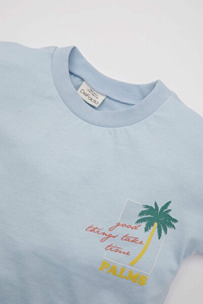 DeFacto Tricou cu mânecă scurtă imprimat cu gât pentru bebeluși D3821A524SM