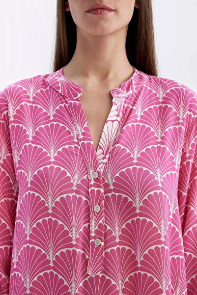 DeFacto Regular Fit Desenli Plaj Elbisesi-Fall in Love D0452AX24SM