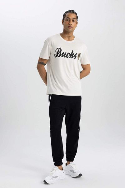 DeFacto Pantaloni de sport subțiri DeFactoFit Jogger NBA Milwaukee Bucks cu picioare elastice standard B3913AX24SP