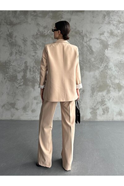 MYGİYİMİSTANBUL Blazer Jacket wide leg Pants Set