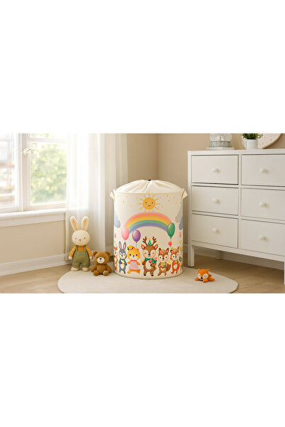 LUXWAY HOME Χαριτωμένο πτυσσόμενο καλάθι οργάνωσης με διχτυωτό δίχτυ - για παιχνίδια και ρούχα 37X40