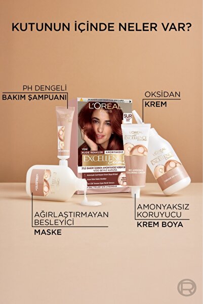 L'Oreal Paris Excellence Creme Amonyaksız 5UR Nude Kızıl Saç Boyası