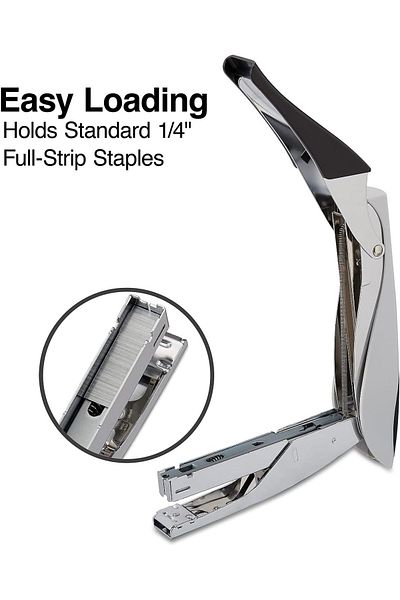 POLLEX Heavy-Duty Plier Stapler – Black/Grey | 20-Sheet Capacity | Durable & Ergonomic Design