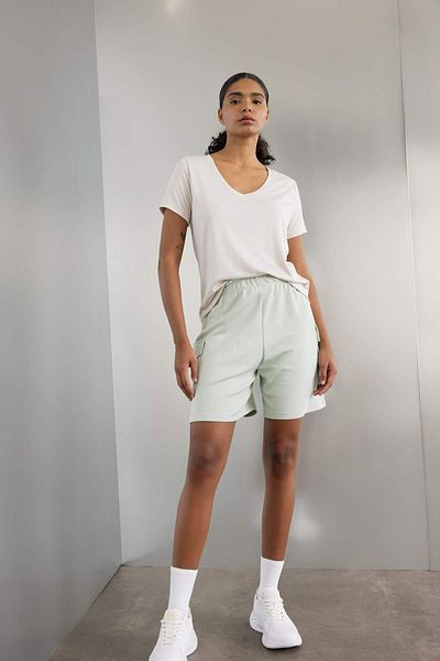 DeFacto Defactofit Standard Fit Modal V-Neck Sportsman Short Sleeve T-Shirt C0198Ax24Sm