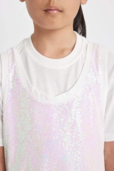 DeFacto Girls 2Pcs Set Short Sleeve T-Shirt Strap Dress D3963A824Hs