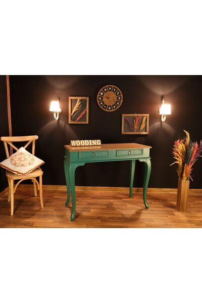 Wooding Mobilya Wooding 120 Cm Çekmeceli Masif Yeşil Naturel Dresuar