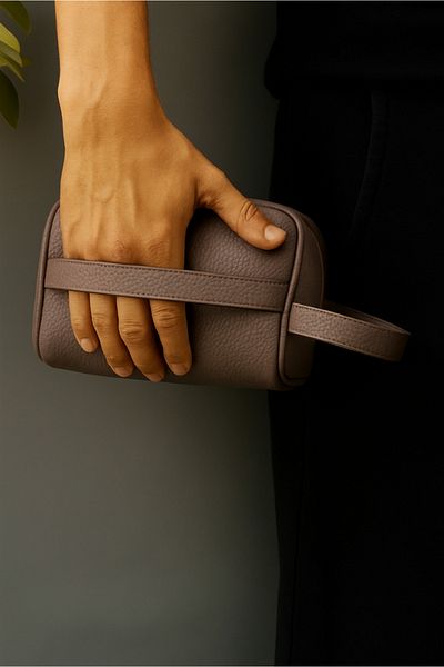 Valiberta Double Handle Leather Look Men's Handbag - Mink