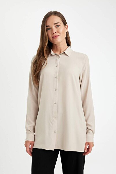 DeFacto Regular Fit Basic Düz Düğmeli Uzun Kollu Gömlek D4230AX24AU