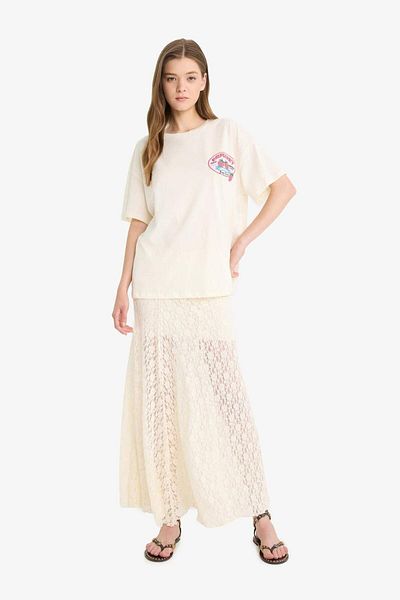 DeFacto High Waist Lace Maxi Skirt F8063Ax25Sm