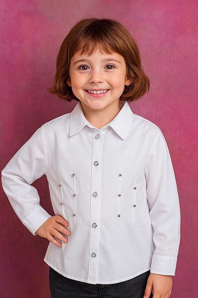 Elayza CRYSTAL ROCKED COTTON SHIRT FOR GIRLS 333-334