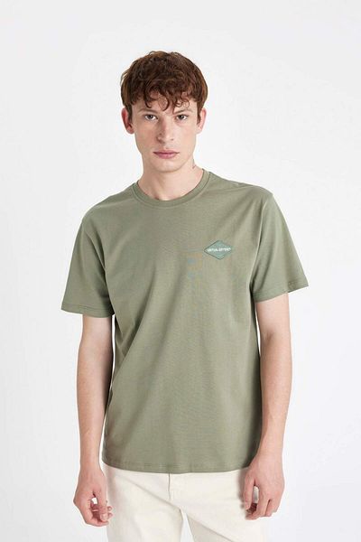 DeFacto Crew Neck Printed Regular Fit T-Shirt - Short Sleeve B9007AX24SM